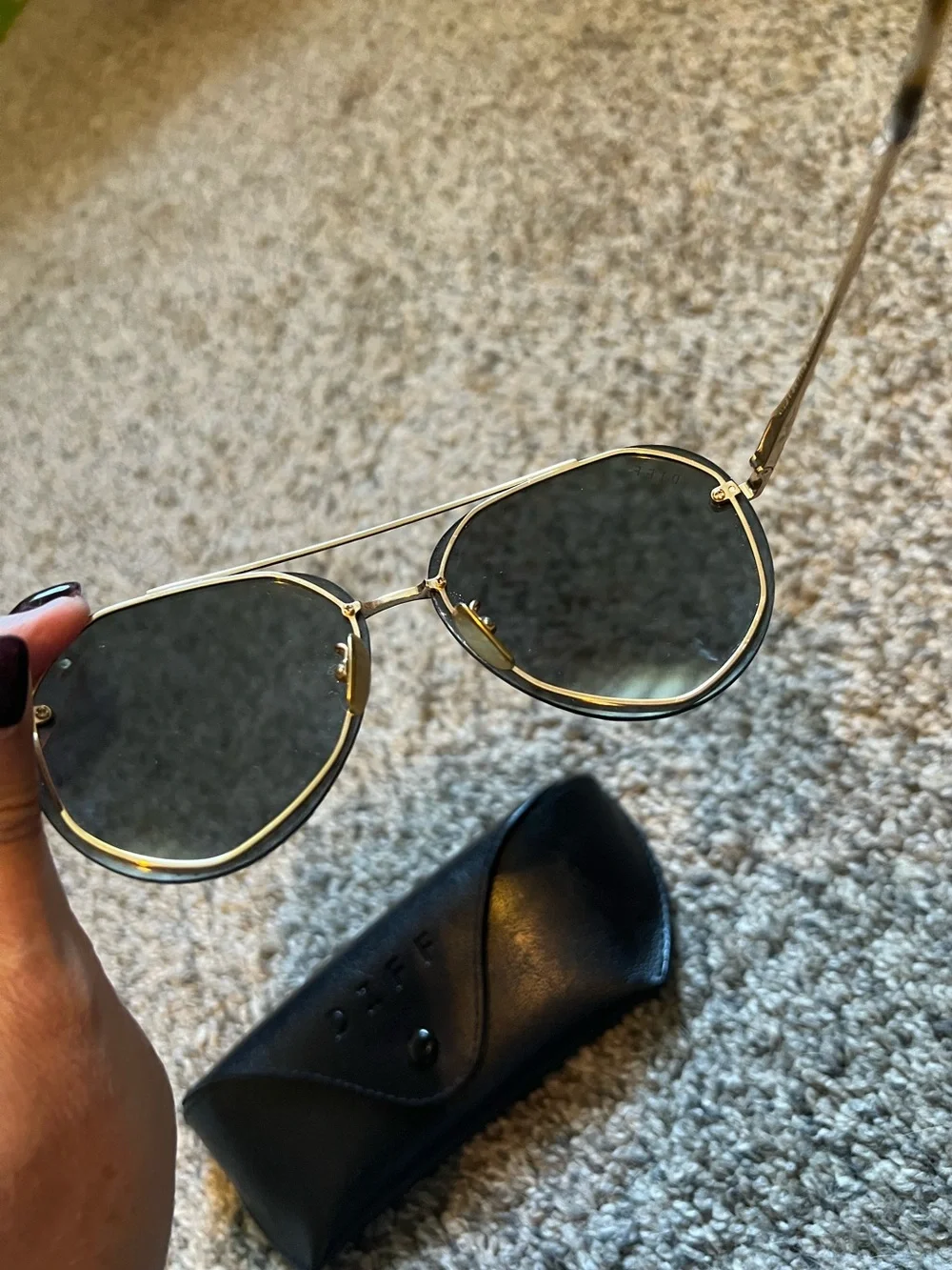 Diff Lenox Gold Frame Sunglasses